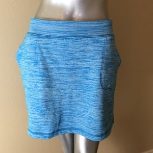 T by TALBOTS | EVERYDAY YOGA SKORT - TERRY MARLED BLUE